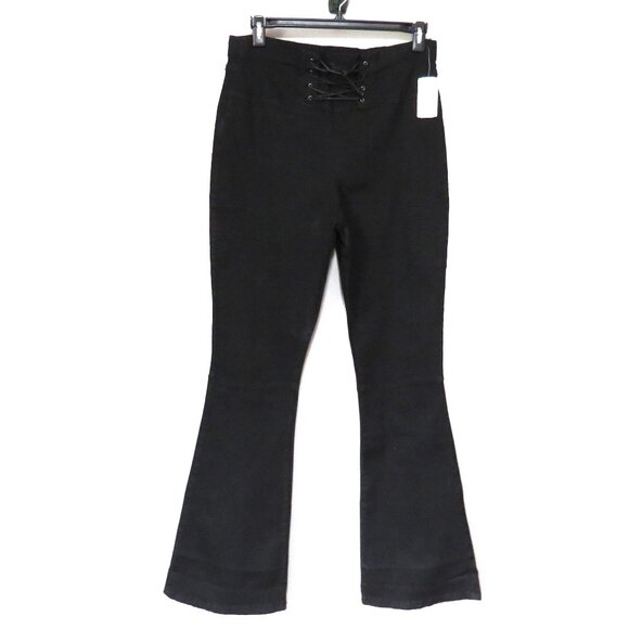 NWT Suzanne Betro Black Flared Leg Jeans Women's Size 16 - Picture 1 of 13